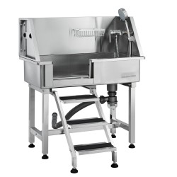 Lemmikkien pesuallas ruostumattomasta teräksestä 34 tuumaa 100 kg kantavuudella säilytyslaatikolla