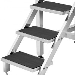 Koiran pesuallas ruostumaton teräs 96 5 cm rampilla liukumaton ritiläpohja 100 kg kantavuus