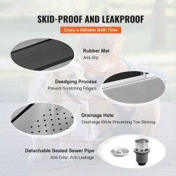 Lemmikkien kylpyallas ruostumatonta terästä 96,5 senttimetriä ramppi säilytyslaatikko ritilälattia 100 kilogrammaa