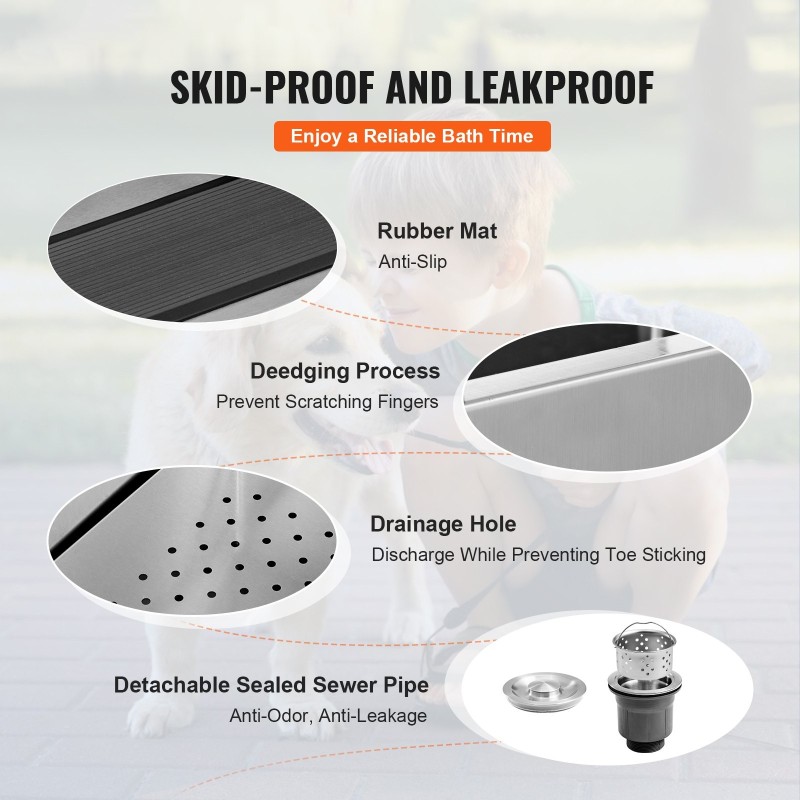 Lemmikkien kylpyallas ruostumatonta terästä 96,5 senttimetriä ramppi säilytyslaatikko ritilälattia 100 kilogrammaa