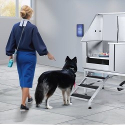 Koirankylpyallas sähköisesti säädettävä 304 ruostumaton teräs 1270 mm 150 kg vasen ovi