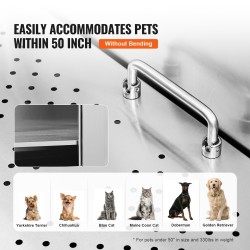 Koirien pesuamme 127 cm 304-ruostumattomasta teräksestä sähkökäyttöisellä korkeudensäädöllä