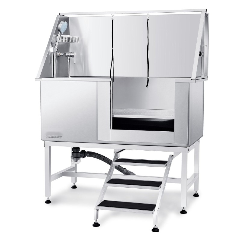 Koirien pesuamme 127 cm 304-ruostumattomasta teräksestä sähkökäyttöisellä korkeudensäädöllä