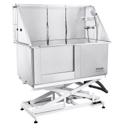 Koiran pesuallas ruostumaton teräs 1270 mm sähkökorkeussäädettävä 150 kg vasen ovi