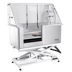 Koiran pesuallas ruostumaton teräs 1270 mm sähkökorkeussäädettävä 150 kg vasen ovi