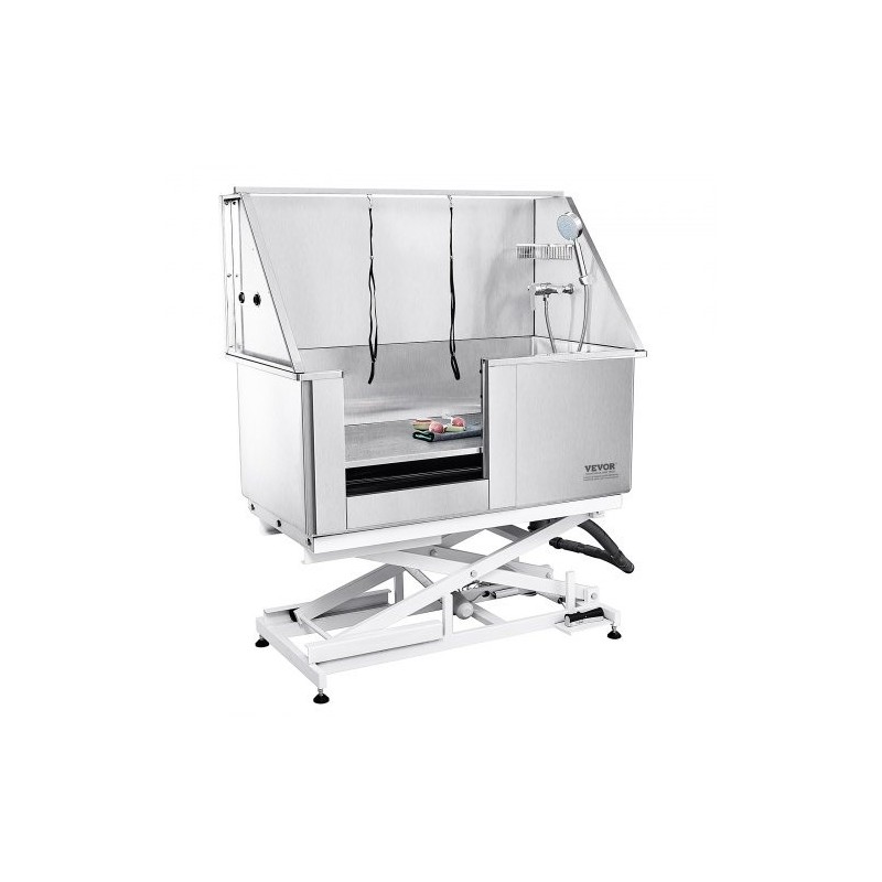 Koiran pesuallas ruostumaton teräs 1270 mm sähkökorkeussäädettävä 150 kg vasen ovi