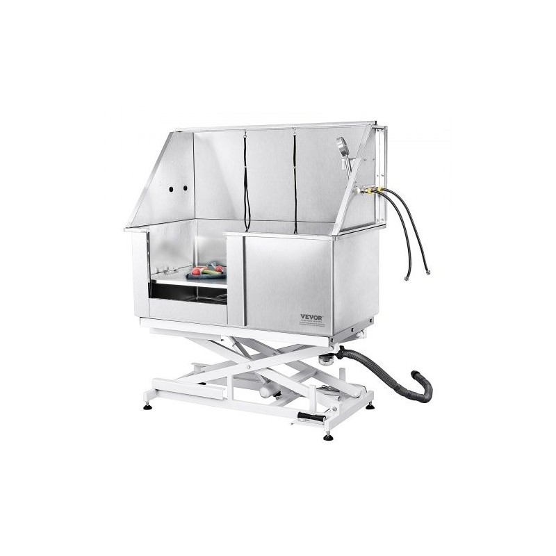 Koiran pesuallas ruostumaton teräs 1270 mm sähkökorkeussäädettävä 150 kg vasen ovi