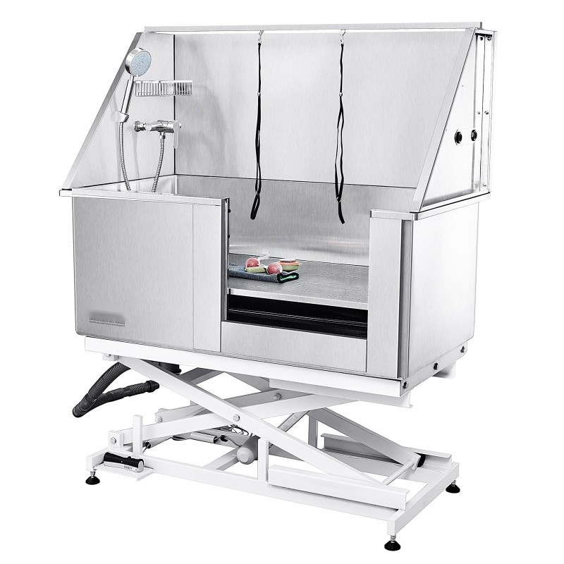 Lemmikkien ruostumaton teräskylpyallas 1270 mm sähkökorkeussäädöllä 150 kg