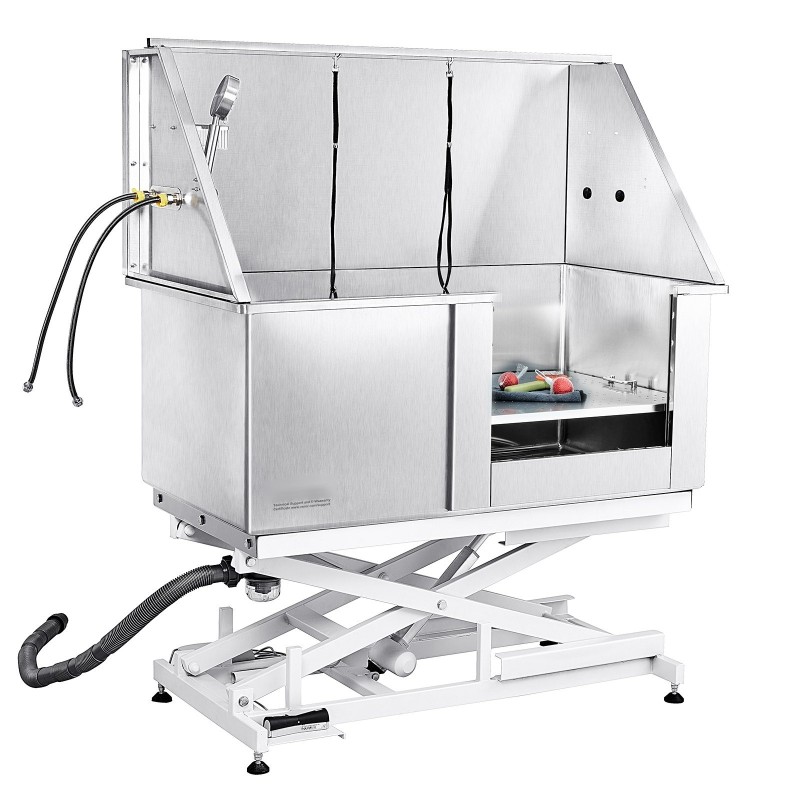 Lemmikkien ruostumaton teräskylpyallas 1270 mm sähkökorkeussäädöllä 150 kg