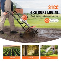 Bensiinikäyttöinen jyrsin 31cc 4-tahtinen 340mm leveä 100mm syvä 4 terää