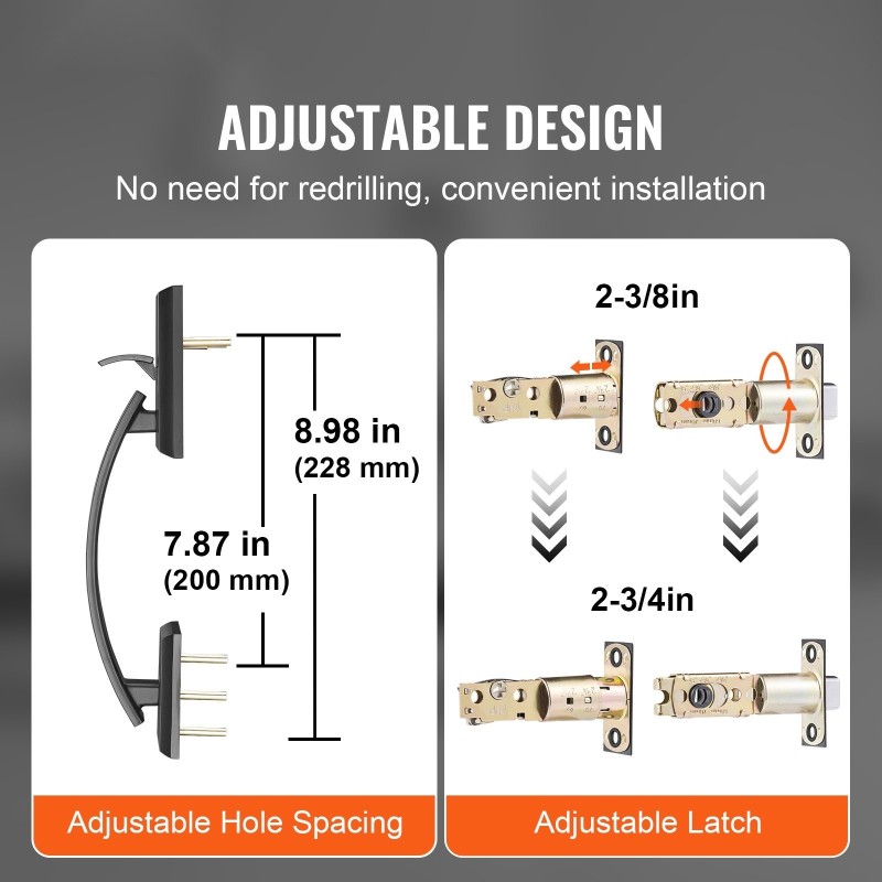Ovikahvasarja kaksiosaisille oville mattamusta messinki- ja sinkkiseos käännettävä avainlukolla