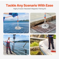 Magneettikalastussarja kaksipuolinen neodyymimagneetti 907 kg vetovoima 6 mm köysi 20 m