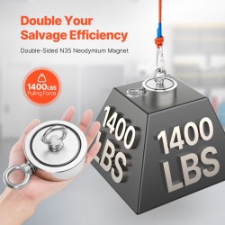 Magneettikalastussarja N35 neodyymimagneetti 635 kg vetovoima 6 mm köysi 20 m PP-säilytyslaatikko