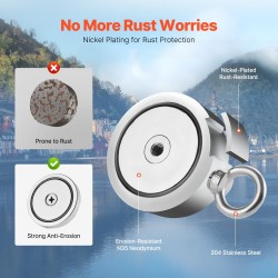 Magneettikalastussarja N35 neodyymimagneetti 635 kg vetovoima 6 mm köysi 20 m PP-säilytyslaatikko