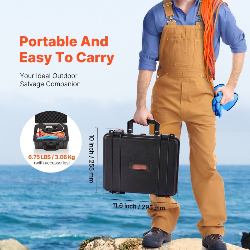 Magneettikalastussarja N35 neodyymimagneetti 635 kg vetovoima 6 mm köysi 20 m PP-säilytyslaatikko