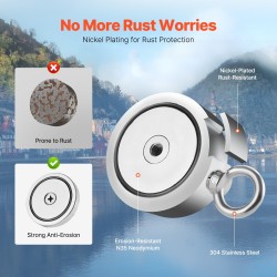 Magneettikalastussarja N35-neodyymi 454 kg vetolujuus 60 mm magneetti koukku ja köysi mukana