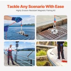 Magneettikalastussarja N35-neodyymi 454 kg vetolujuus 60 mm magneetti koukku ja köysi mukana