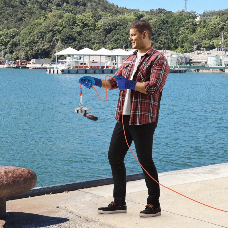 Magneettikalastussarja N35-neodyymi 454 kg vetolujuus 60 mm magneetti koukku ja köysi mukana