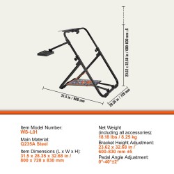 Ratin teline hiiliteräsrunko taittuva korkeussäädettävä X-muotoinen vakaa polkimille