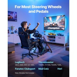 Säädettävä kokoontaitettava ratinteline Q235A-hiiliteräs musta yhteensopiva Logitech Thrustmaster Fanatec säädettävällä