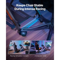 Säädettävä kokoontaitettava ratinteline Q235A-hiiliteräs musta yhteensopiva Logitech Thrustmaster Fanatec säädettävällä