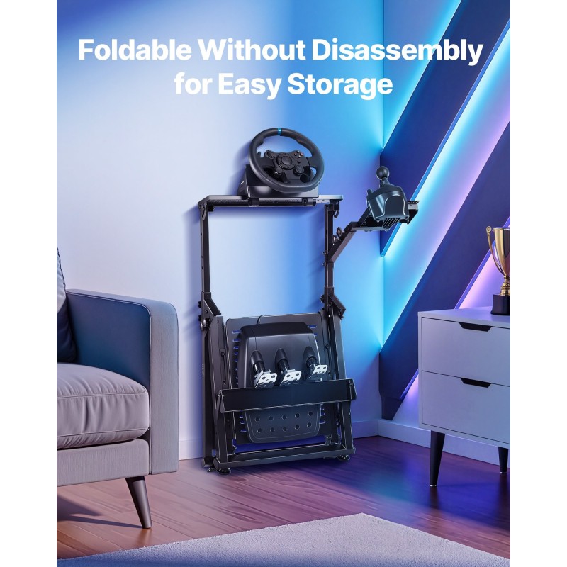 Ratin teline hiiliteräksinen säädettävä taittuva ajosimulaattoreille yhteensopiva