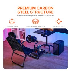 Rattiteline ajosimulaattoriin hiiliteräsrunko säädettävä taittuva poljinteline vaihdeteline