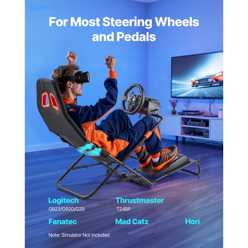 Rattiteline ajosimulaattorille Q235A-teräs säädettävä taitettava 470 mm istuinleveys