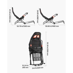 Rattiteline ajosimulaattorille Q235A-teräs säädettävä taitettava 470 mm istuinleveys