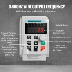 Taajuusmuuttaja 4 kW 18 A 5 hv 3-vaiheisille moottoreille