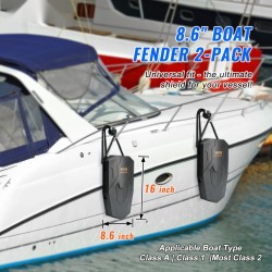 Veneen EVA-puskurit 22 x 41 cm 2 kpl 1,6 m köydellä