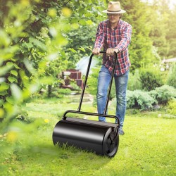 Teräs nurmikon jyrä 46 litran täyttötilalla U-muotoinen ergonominen kahva musta