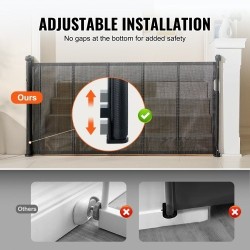 Verkollinen sisäänvedettävä turvaportti 86,9cm korkea 195,1cm leveä musta lapsille ja lemmikeille
