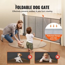 Vedettävä verkkoinen turvaportti korkeus 86,9 cm leveys jopa 152,4 cm harmaa sisäkäyttöön