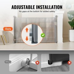 Vedettävä verkkoinen turvaportti korkeus 86,9 cm leveys jopa 152,4 cm harmaa sisäkäyttöön