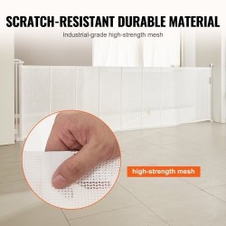 Sisäänvedettävä verkkoportti lapsille ja lemmikeille 87 senttimetriä korkea jopa 295 senttimetriä leveä