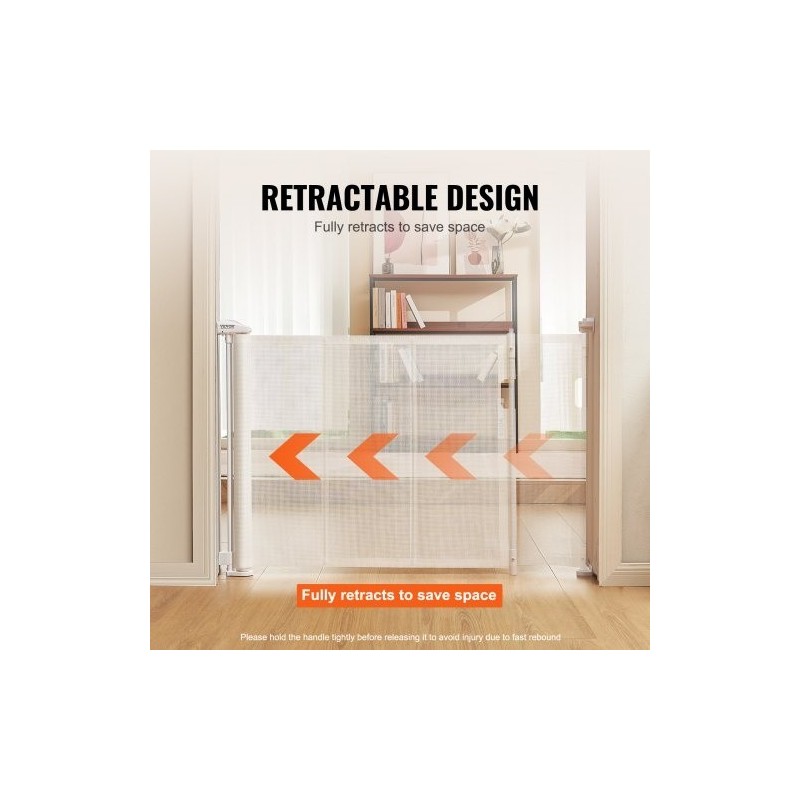 Sisäänvedettävä verkkoportti lapsille ja lemmikeille 87 senttimetriä korkea jopa 295 senttimetriä leveä