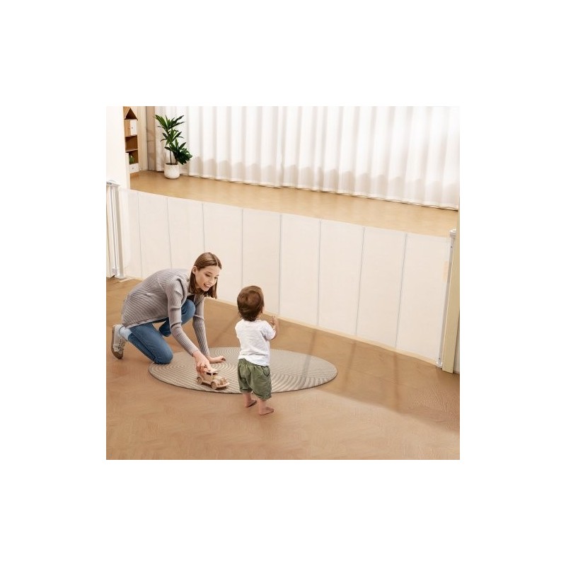 Sisäänvedettävä verkkoportti lapsille ja lemmikeille 87 senttimetriä korkea jopa 295 senttimetriä leveä