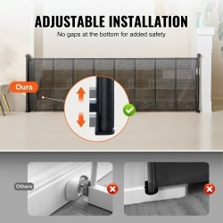 Rullautuva verkkoportti korkeus 87 cm ulottuu 295 cm musta lapsille ja lemmikeille