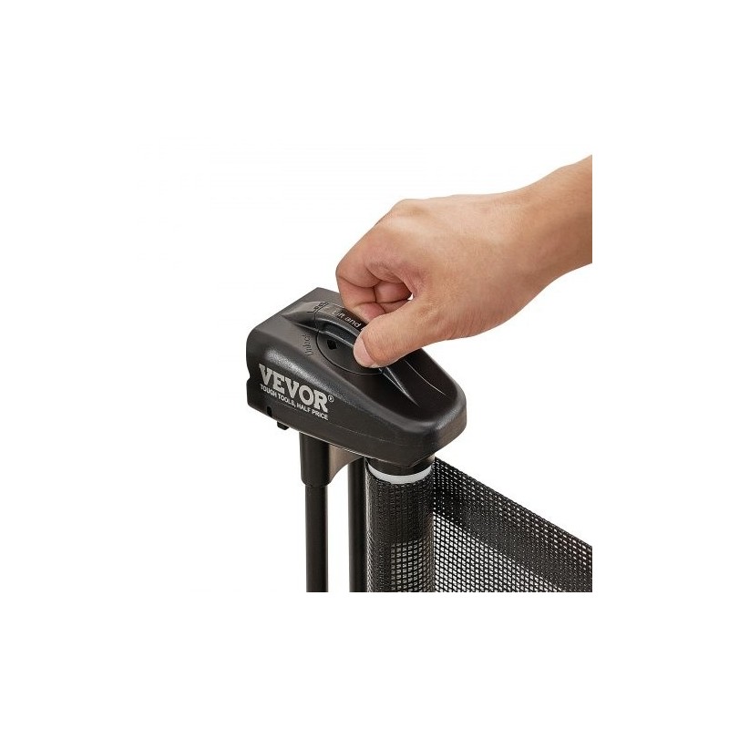 Rullautuva verkkoportti korkeus 87 cm ulottuu 295 cm musta lapsille ja lemmikeille