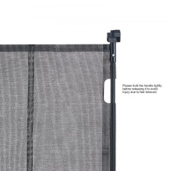 Rullautuva verkkoportti korkeus 87 cm ulottuu 295 cm musta lapsille ja lemmikeille