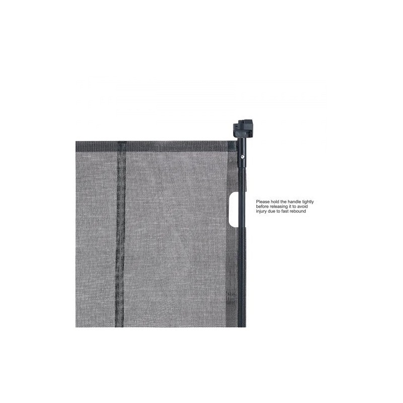 Rullautuva verkkoportti korkeus 87 cm ulottuu 295 cm musta lapsille ja lemmikeille