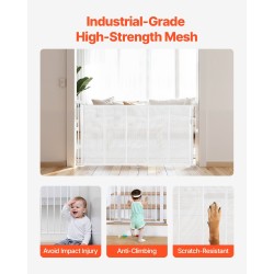 Turvaportti sisään vedettävä verkkokangas lasikuiturunko korkeus 870 mm leveys 1400 mm valkoinen