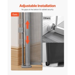 Turvaportti ulosvedettävä 870 mm korkea 1400 mm leveä harmaa verkkopaneeli lasikuiturunko