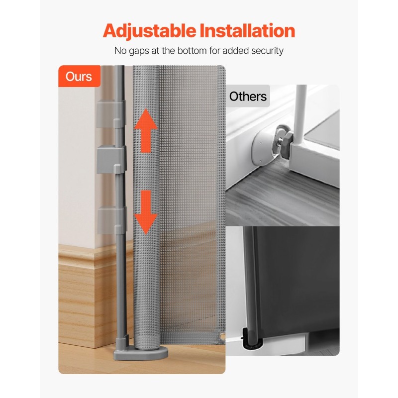 Turvaportti ulosvedettävä 870 mm korkea 1400 mm leveä harmaa verkkopaneeli lasikuiturunko