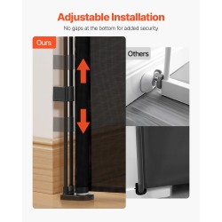 Sisäänvedettävä turvaportti 870 mm korkea 2800 mm leveä verkkokangas lasikuituvahvisteinen runko musta