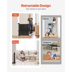 Sisäänvedettävä turvaportti 870 mm korkea 2800 mm leveä verkkokangas lasikuituvahvisteinen runko musta