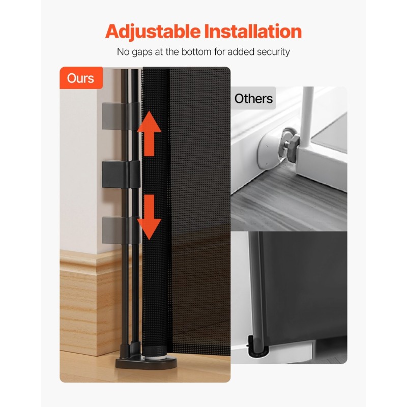 Vedettävä turvaportti verkkomateriaali lasikuiturunko 870 mm korkea 1400 mm leveä musta