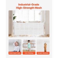 Sisäänvedettävä turvakaide 870 mm korkea 1800 mm leveä lasikuiturunko ja verkkopaneeli sisäkäyttöön