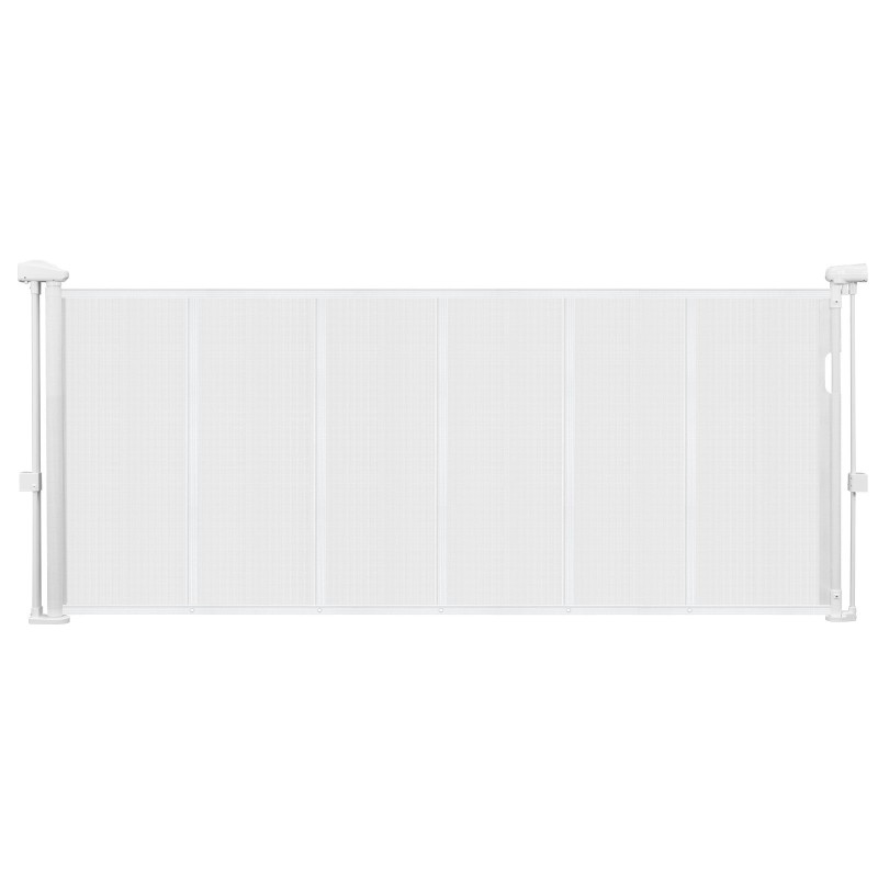 Sisäänvedettävä turvakaide 870 mm korkea 1800 mm leveä lasikuiturunko ja verkkopaneeli sisäkäyttöön